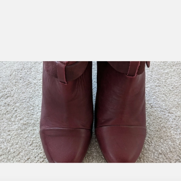 $550 worn X2 Rag & Bone Harrow Red Leather Ankle Boots 38.5 8.5 - Picture 9 of 10